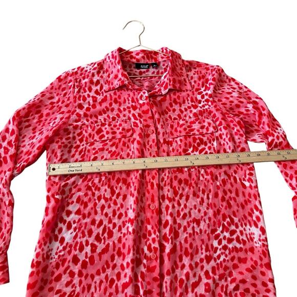 Ana leopard button down semi sheer blouse size medium - Picture 6 of 6